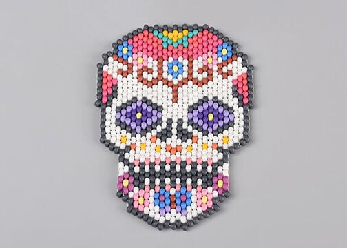 Photograph showing completed candy skull